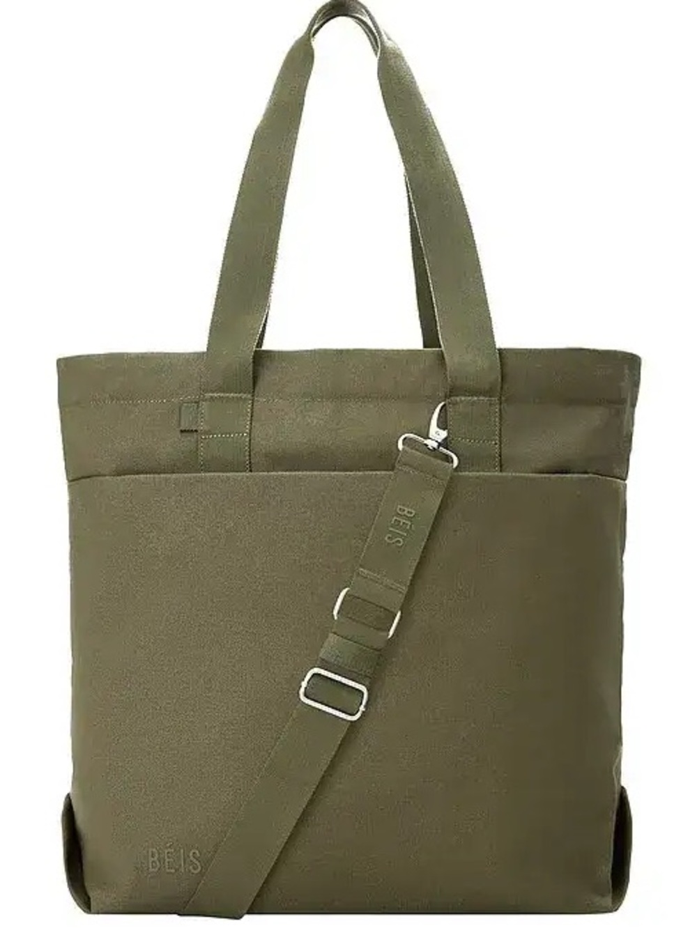 BEIS Utility Tote Olive Canvas Tote Bag with Adjustable Strap